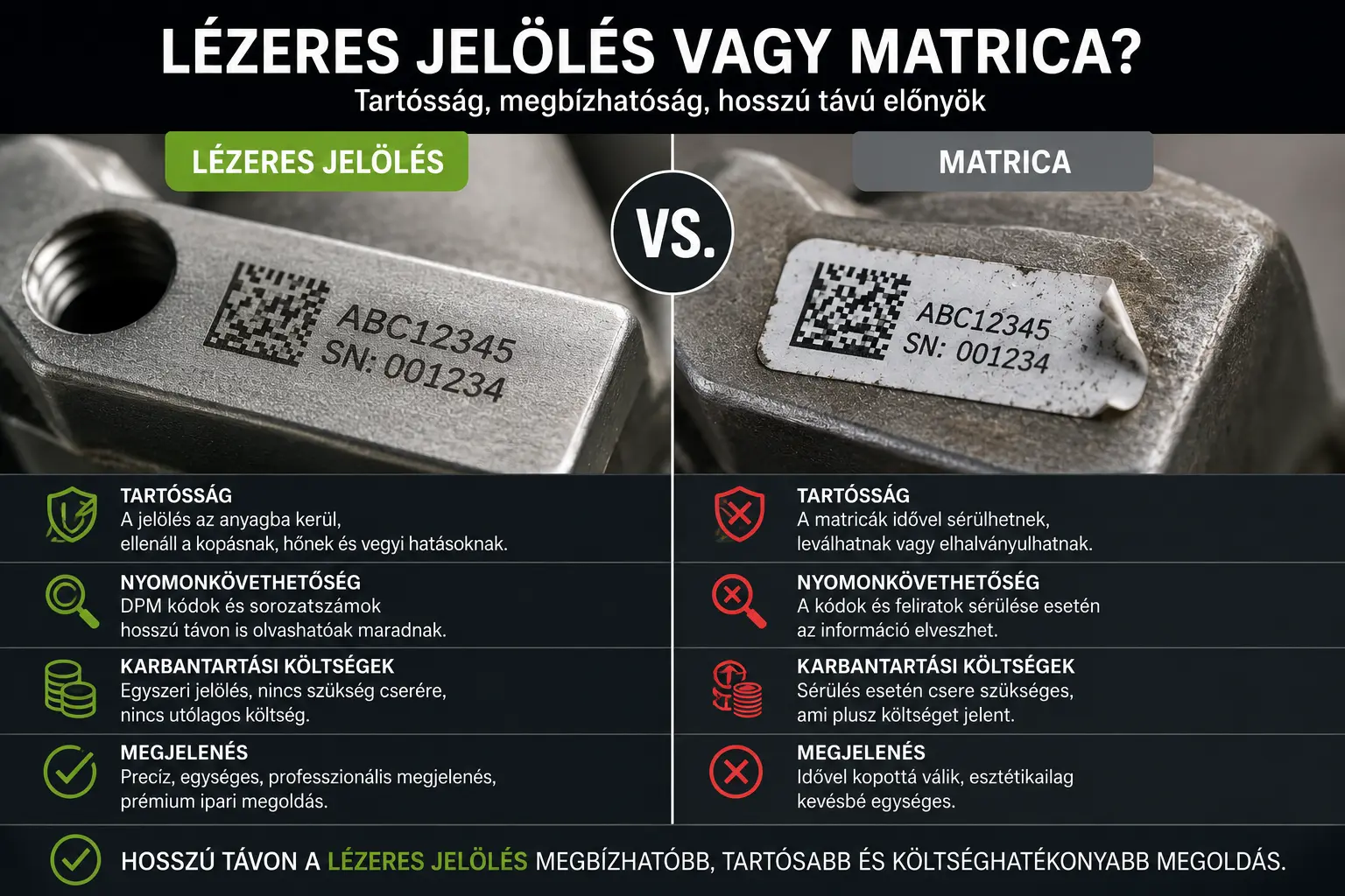 Lézeres jelölés vagy matrica?