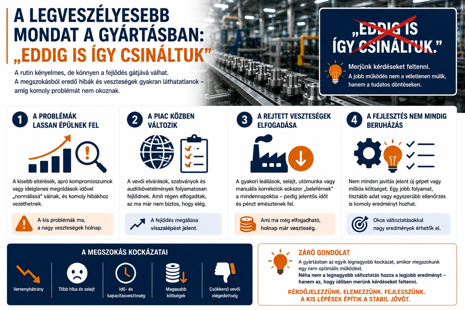A legveszélyesebb mondat a gyártásban: „eddig is így csináltuk”