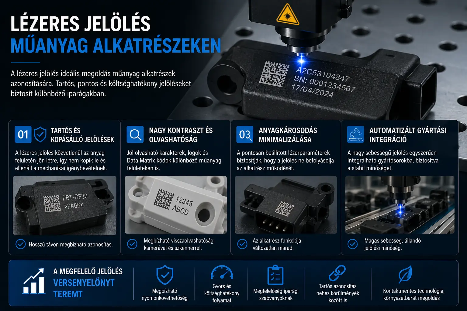 Lézeres jelölés műanyag alkatrészeken