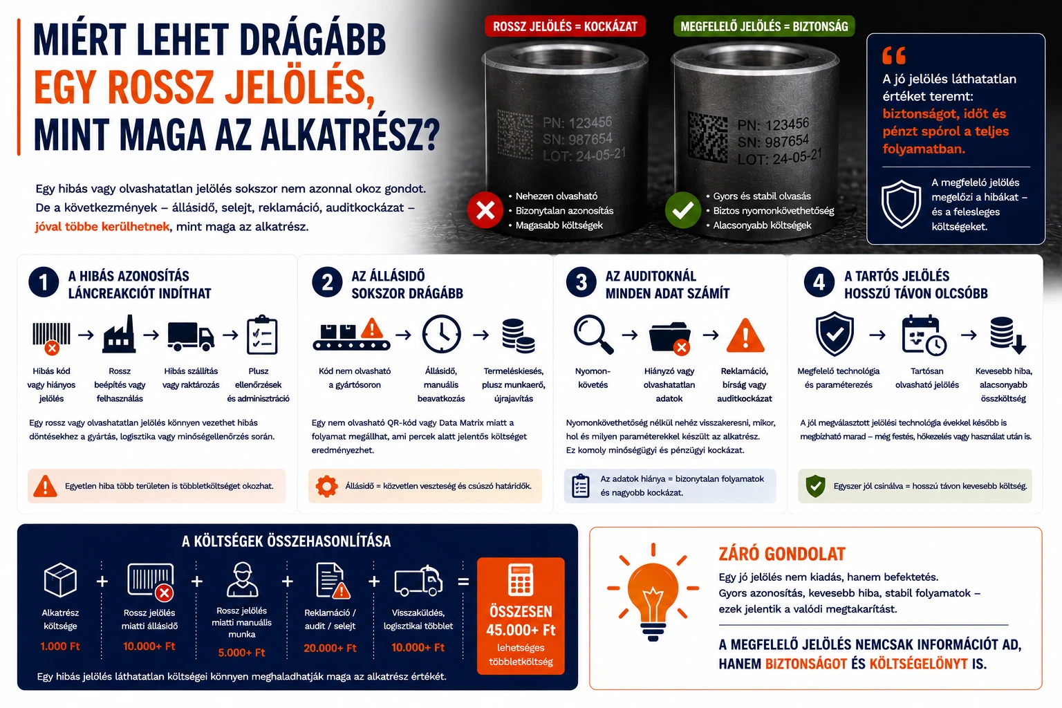 Miért lehet drágább egy rossz jelölés, mint maga az alkatrész?