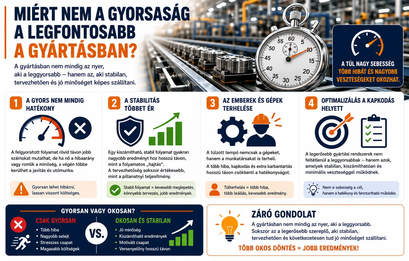 Miért nem a gyorsaság a legfontosabb a gyártásban?
