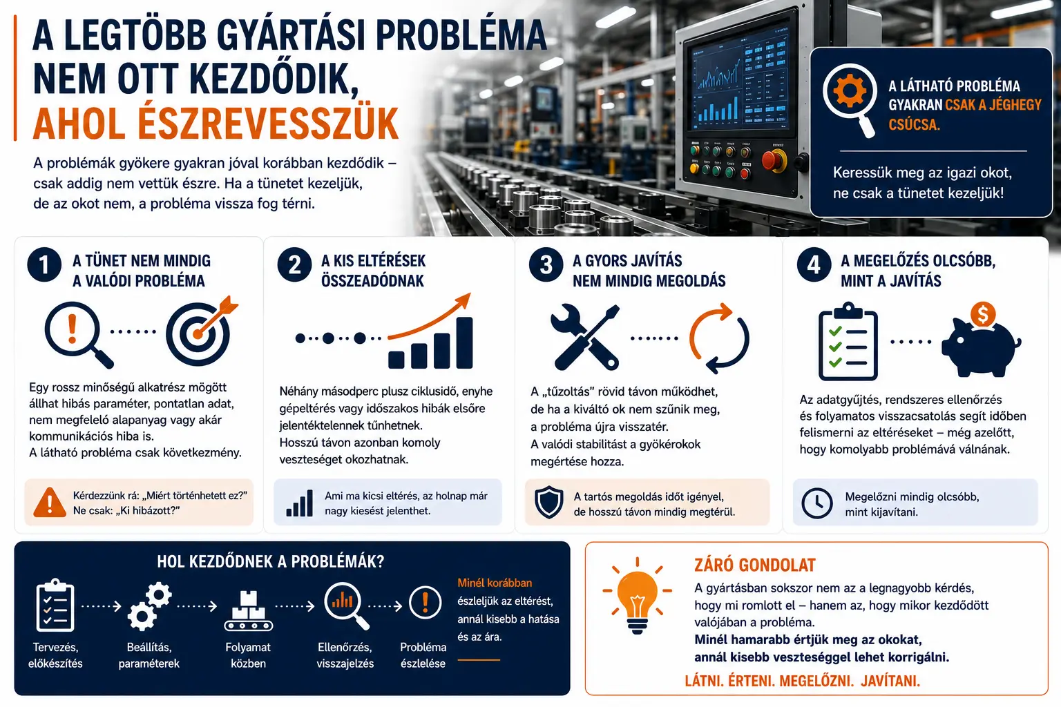 A legtöbb gyártási probléma nem ott kezdődik, ahol észrevesszük