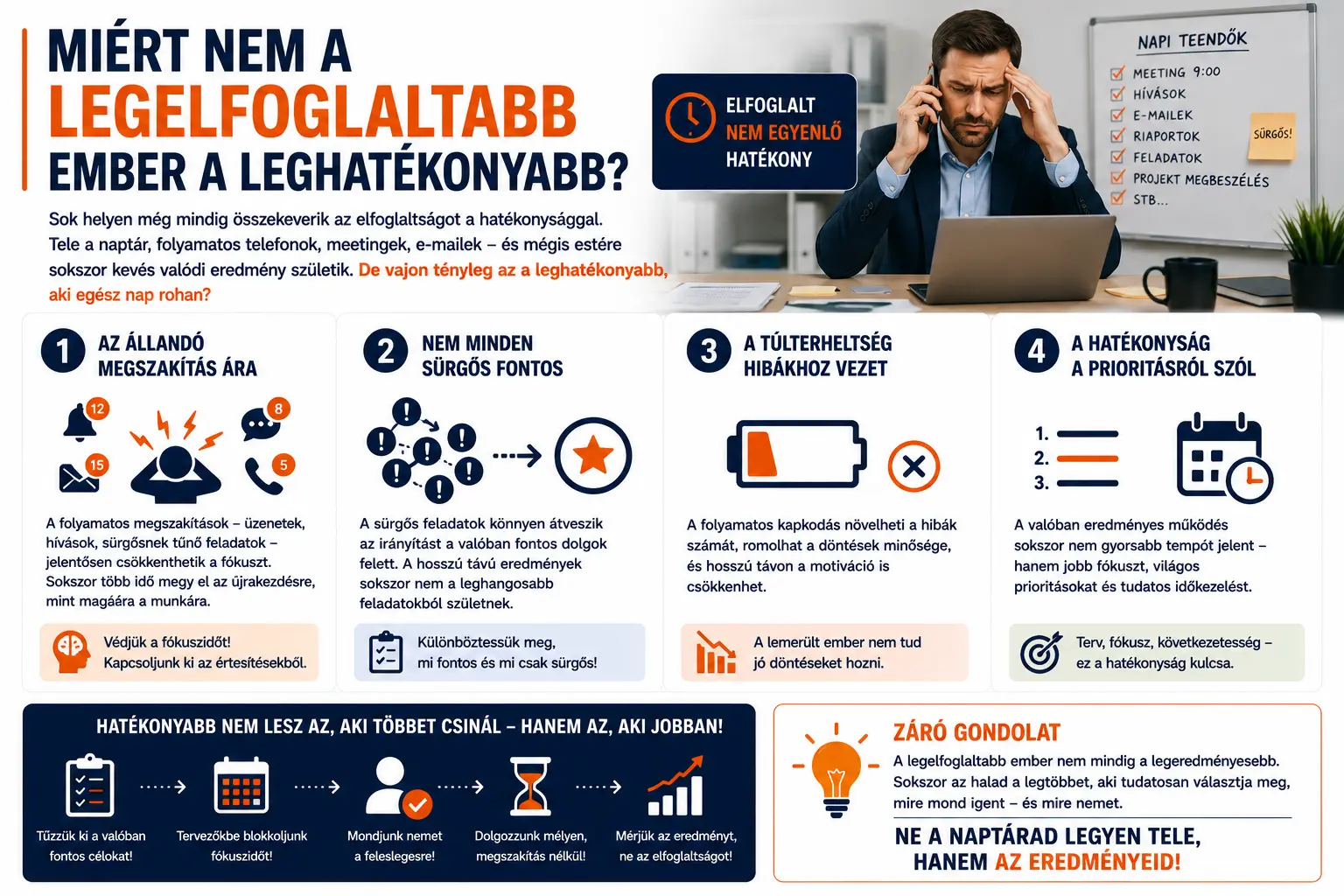 Miért nem a legelfoglaltabb ember a leghatékonyabb?
