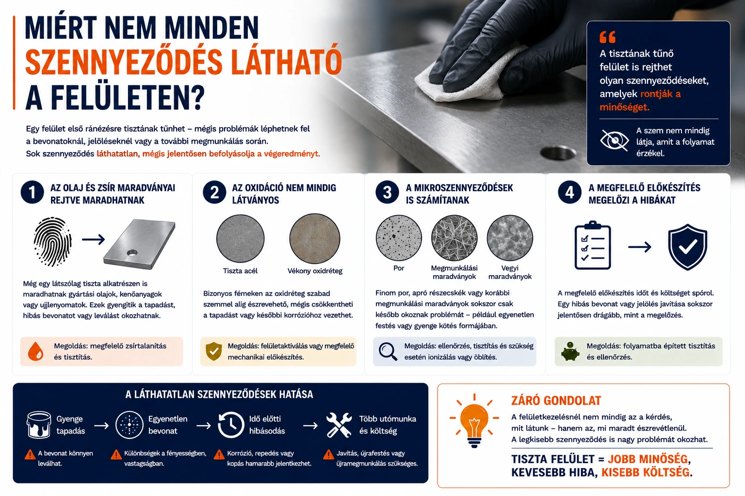 Miért nem minden szennyeződés látható a felületen?