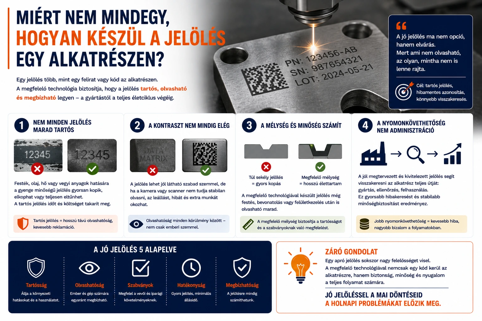 Miért nem mindegy, hogyan készül a jelölés egy alkatrészen?