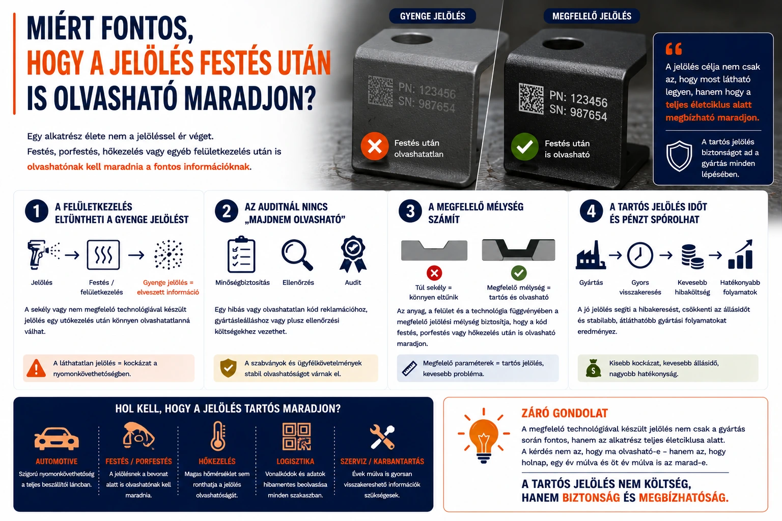 Miért fontos, hogy a jelölés festés után is olvasható maradjon?