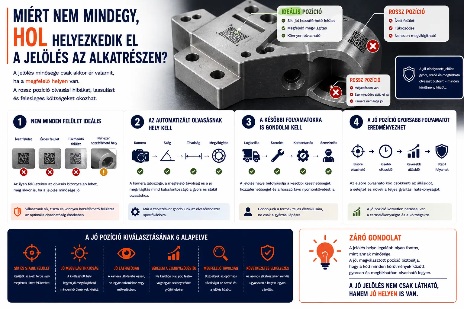 Miért nem mindegy, hol helyezkedik el a jelölés az alkatrészen?