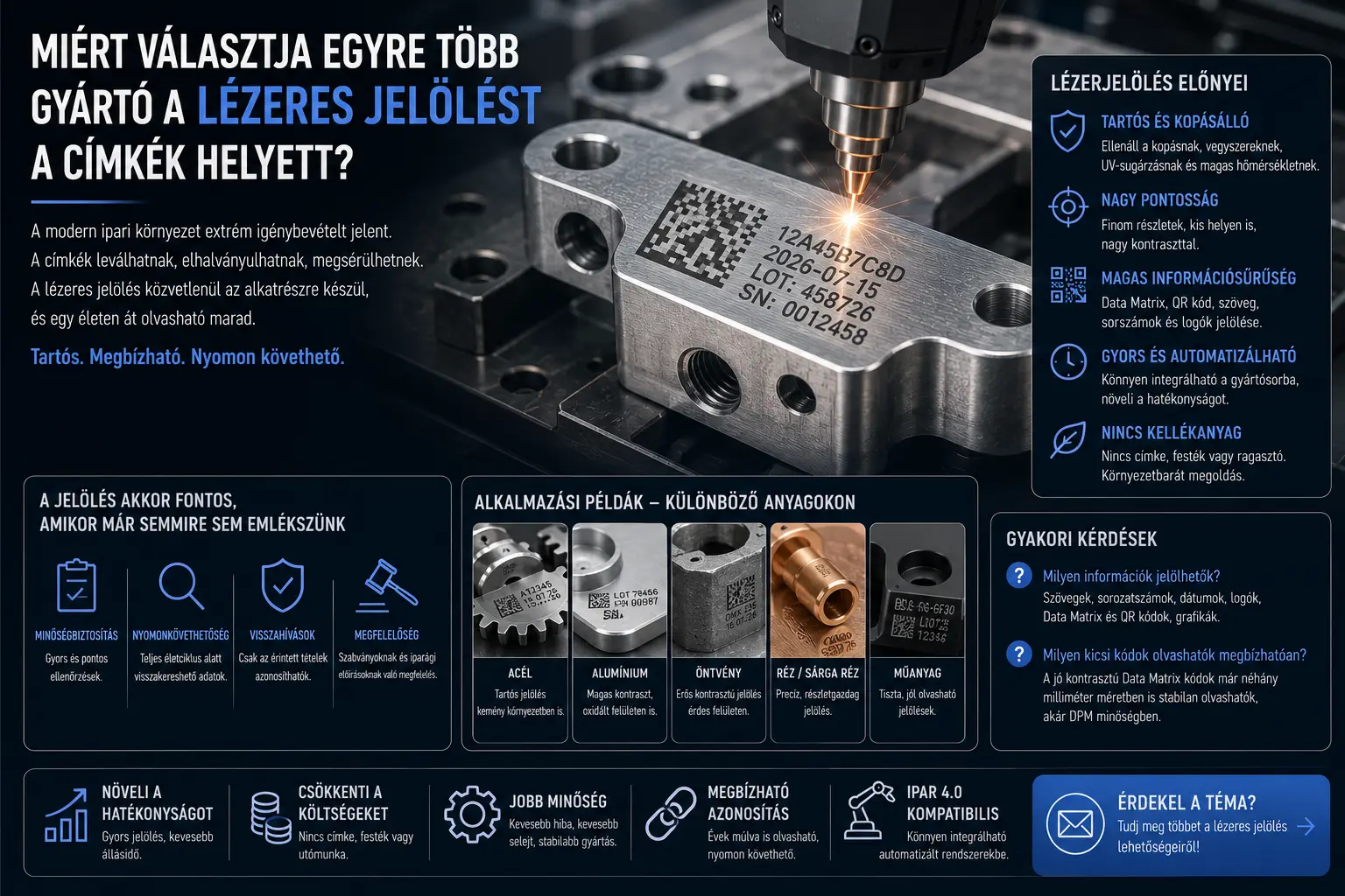 Miért választja egyre több gyártó a lézeres jelölést a címkék helyett?