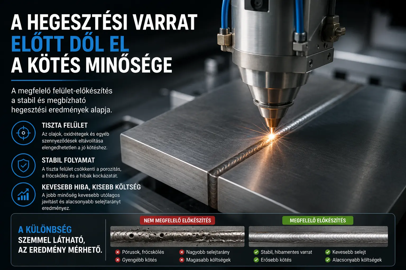 A hegesztési varrat előtt dől el a kötés minősége